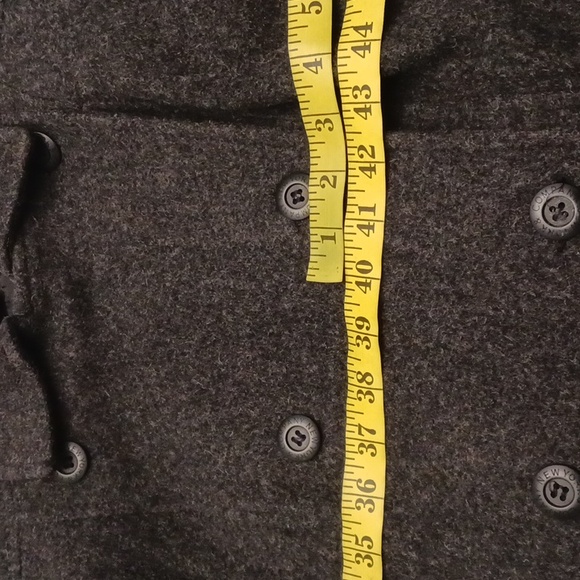 New York & Company size 8 women's dark black gray 80% wool double-breasted coat. - Picture 15 of 17